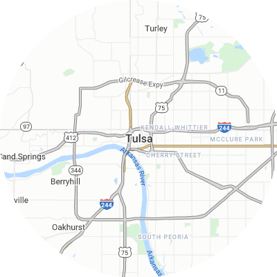 Best gutter companies in Tulsa, OK map