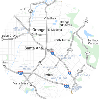 Best lawn care companies in Tustin, CA map