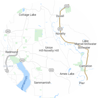 Best lawn care companies in Union Hill-Novelty Hill, WA map