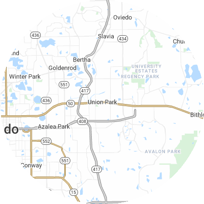 Best window replacement companies in Union Park, FL map
