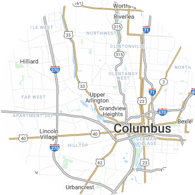 Best moving companies in Upper Arlington, OH map