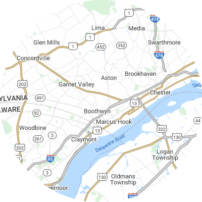 Best plumbers in Upper Chichester, PA map