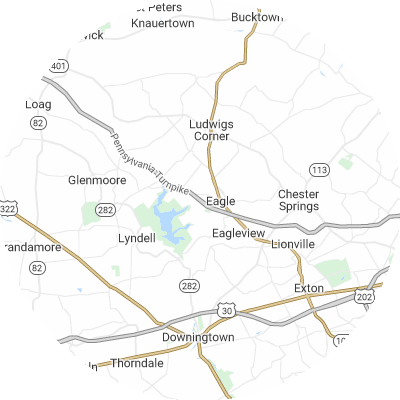 Best moving companies in Upper Uwchlan, PA map