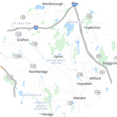 Best window replacement companies in Upton, MA map