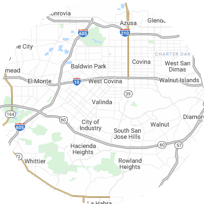 Best gutter companies in Valinda, CA map