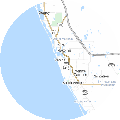 Best window replacement companies in Venice, FL map
