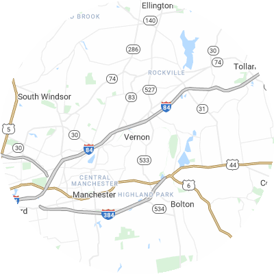 Best moving companies in Vernon, CT map