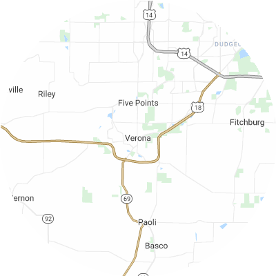 Best moving companies in Verona, WI map