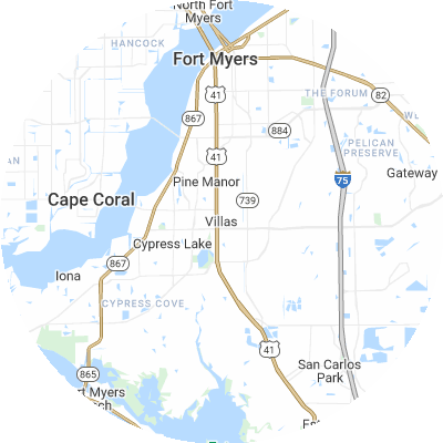 Best moving companies in Villas, FL map
