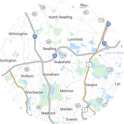 Best window replacement companies in Wakefield, MA map