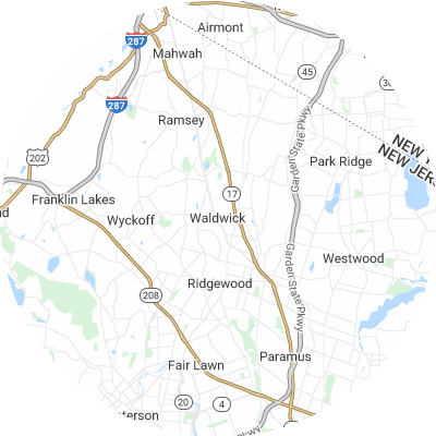 Best window replacement companies in Waldwick, NJ map