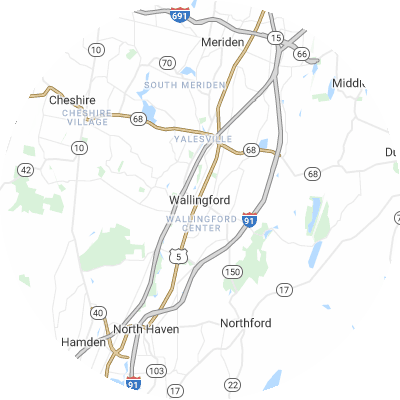 Best plumbers in Wallingford Center, CT map