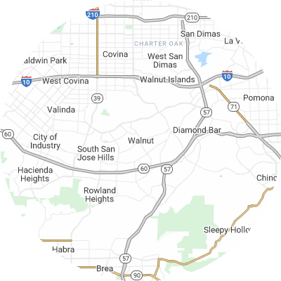 Best roofing companies in Walnut, CA map