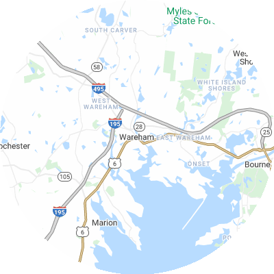 Best moving companies in Wareham, MA map