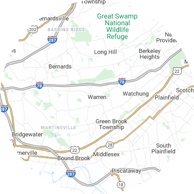 Best moving companies in Warren, NJ map