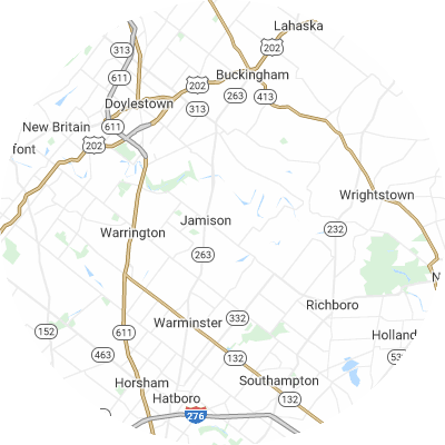 Best window replacement companies in Warwick, PA map