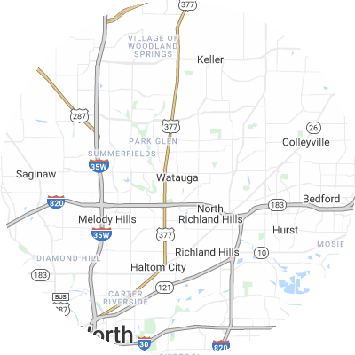 Best pest control companies in Watauga, TX map