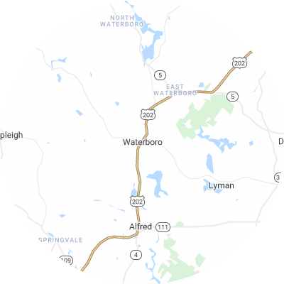 Best moving companies in Waterboro, ME map