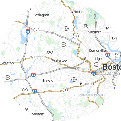 Best window replacement companies in Watertown Town, MA map