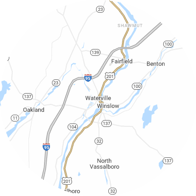 Best concrete companies in Waterville, ME map