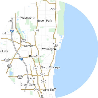 Best concrete companies in Waukegan, IL map