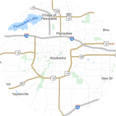 Best Electricians in Waukesha, WI map