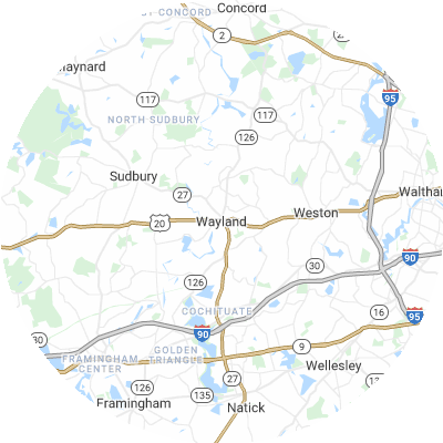 Best window replacement companies in Wayland, MA map