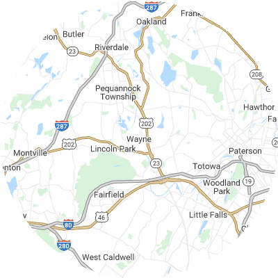 Best pest control companies in Wayne, NJ map
