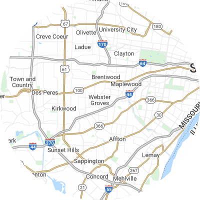 Best moving companies in Webster Groves, MO map