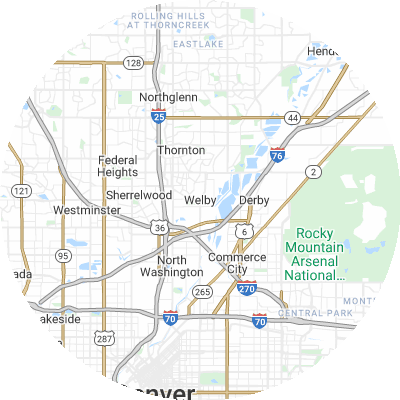 Best moving companies in Welby, CO map