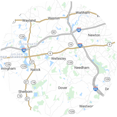 Best moving companies in Wellesley, MA map