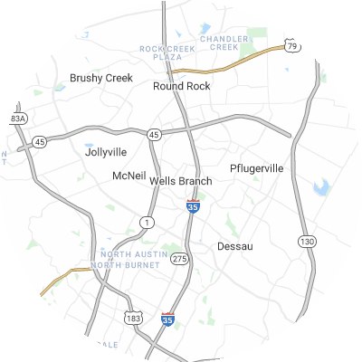Best roofing companies in Wells Branch, TX map