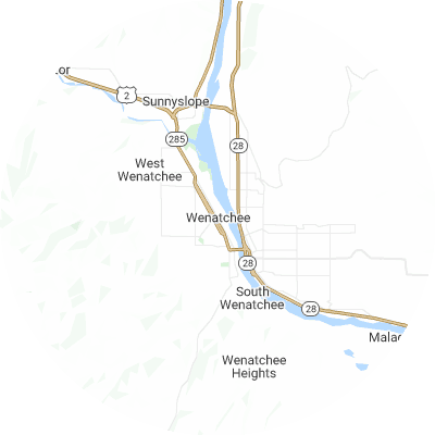Best window replacement companies in Wenatchee, WA map