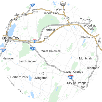 Best Electricians in West Caldwell, NJ map
