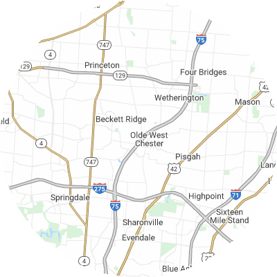 Best moving companies in West Chester, OH map