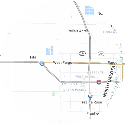 Best gutter installation companies in West Fargo, ND map