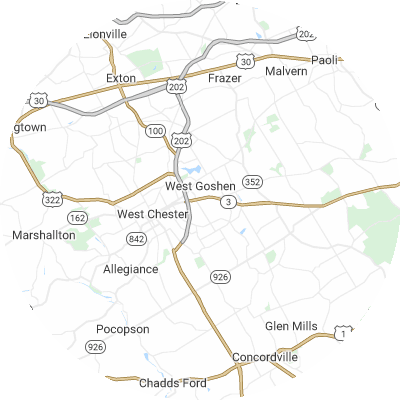 Best concrete companies in West Goshen, PA map