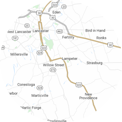Best moving companies in West Lampeter, PA map