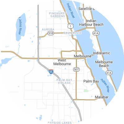 Best Electricians in West Melbourne, FL map