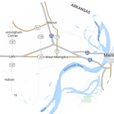 Best pest control companies in West Memphis, AR map