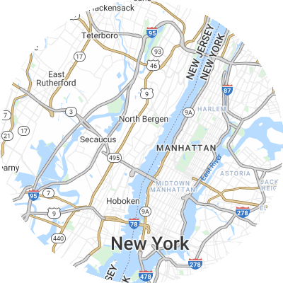 Best roofers in West New York, NJ map