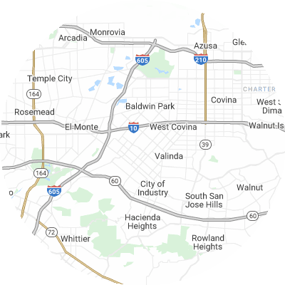 Best lawn companies in West Puente Valley, CA map