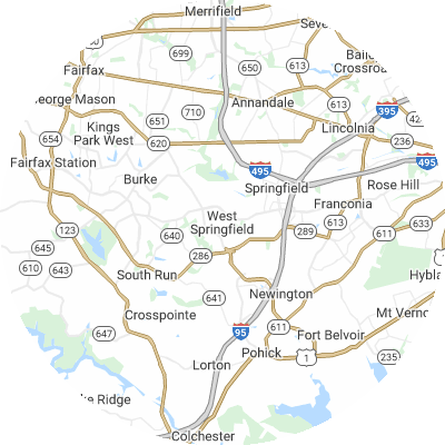 Best moving companies in West Springfield, VA map