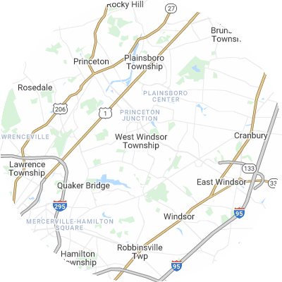 Best gutter installation companies in West Windsor, NJ map