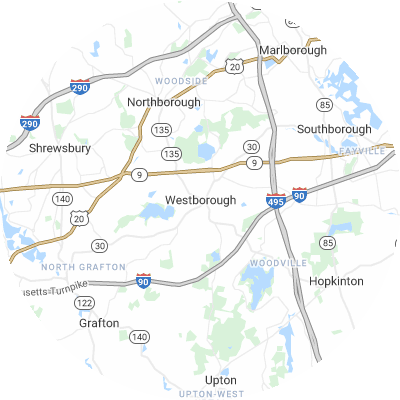 Best roofers in Westborough, MA map