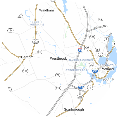 Best window replacement companies in Westbrook, ME map