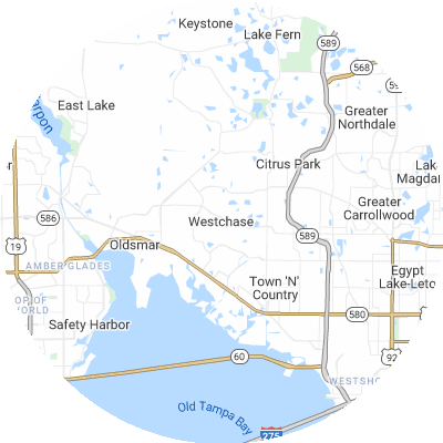 Best lawn care companies in Westchase, FL map