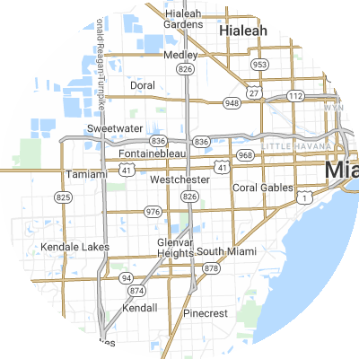 Best pest companies in Westchester, FL map