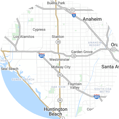 Best Electricians in Westminster, CA map