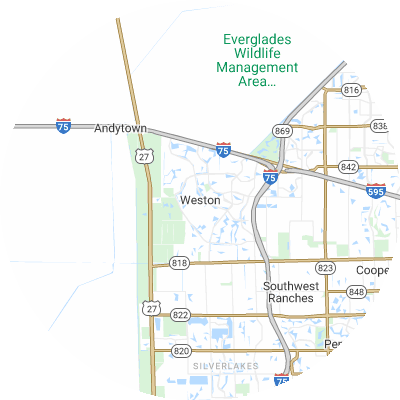 Best moving companies in Weston, FL map